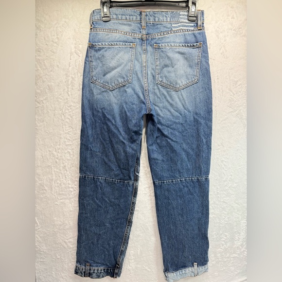 REVICE Patchwork Jeans Frayed Button Fly Blue Denim Pockets Love at First Sight - Picture 9 of 13